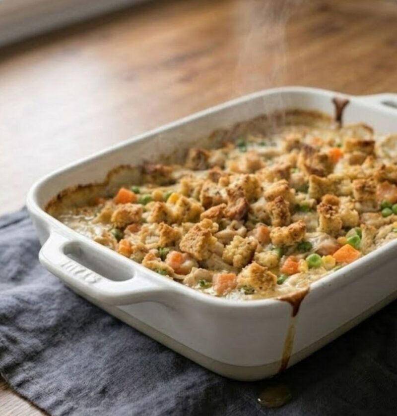 Rotisserie Chicken Stuffing Casserole Recipe