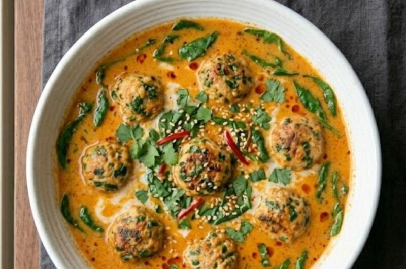 Thai Inspired Chicken Meatball Soup