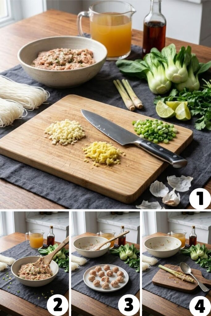 Vietnamese Chicken Meatball Soup Recipe