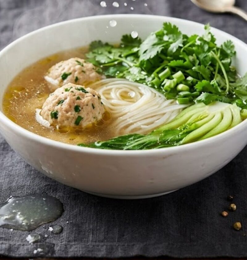 Vietnamese Chicken Meatball Soup Recipe