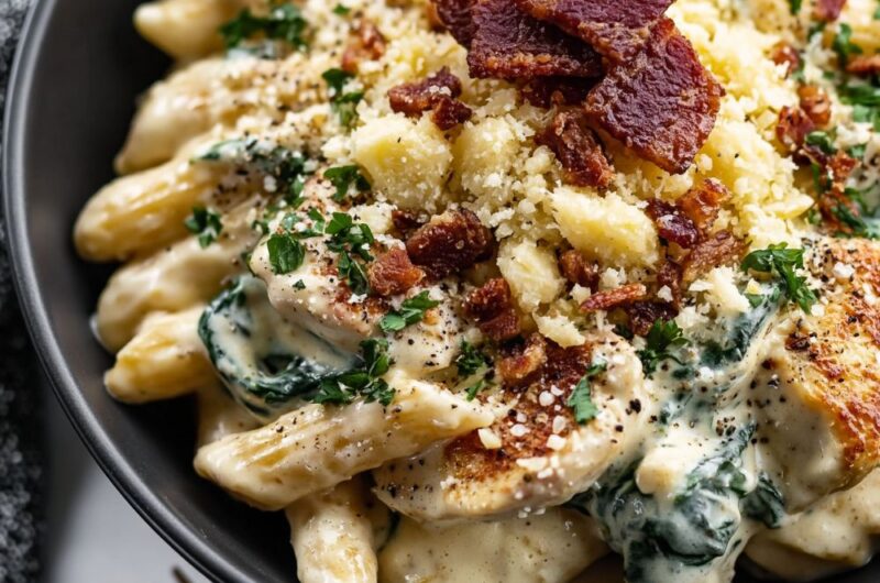 Chicken Bacon Spinach Pasta