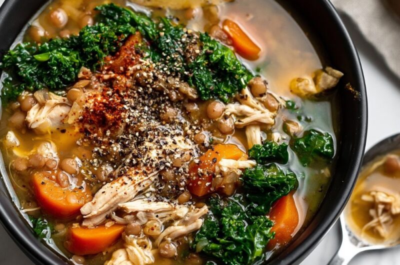 Chicken Kale Lentil Soup