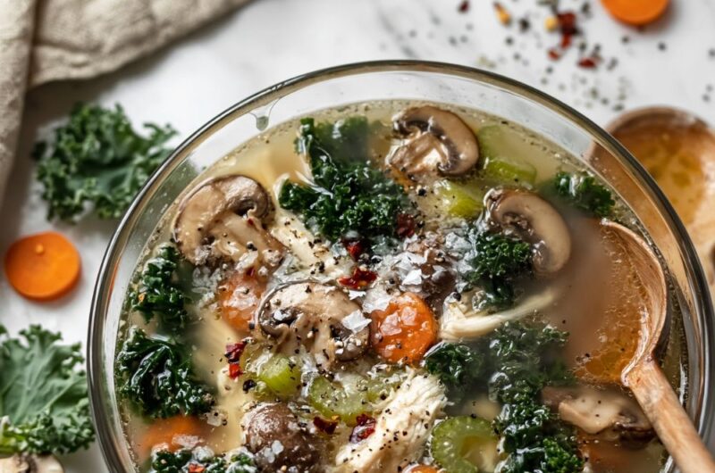 Chicken Mushroom Kale Soup