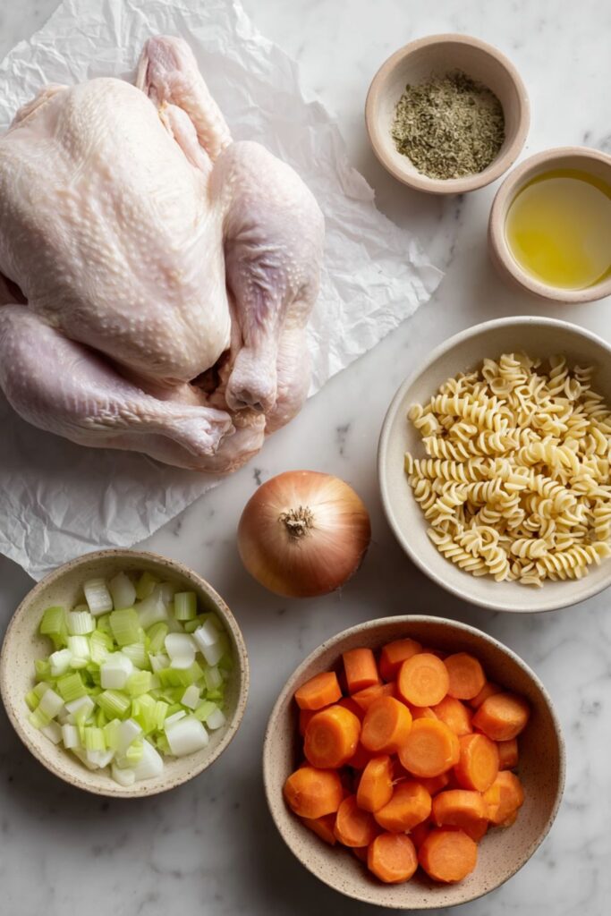 Chicken Noodle Soup With Whole Chicken