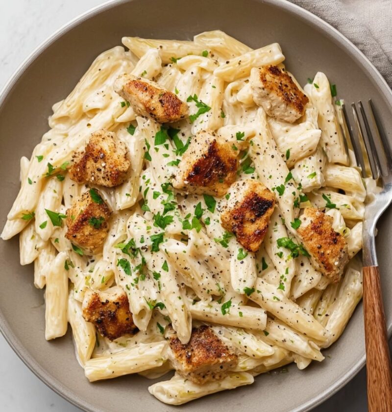 Chicken Alfredo Penne Pasta Recipe