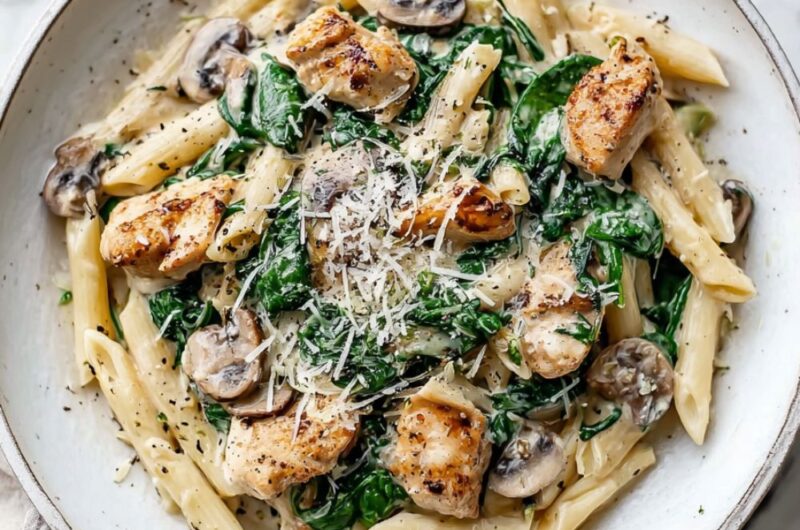 Chicken Mushroom Spinach Pasta