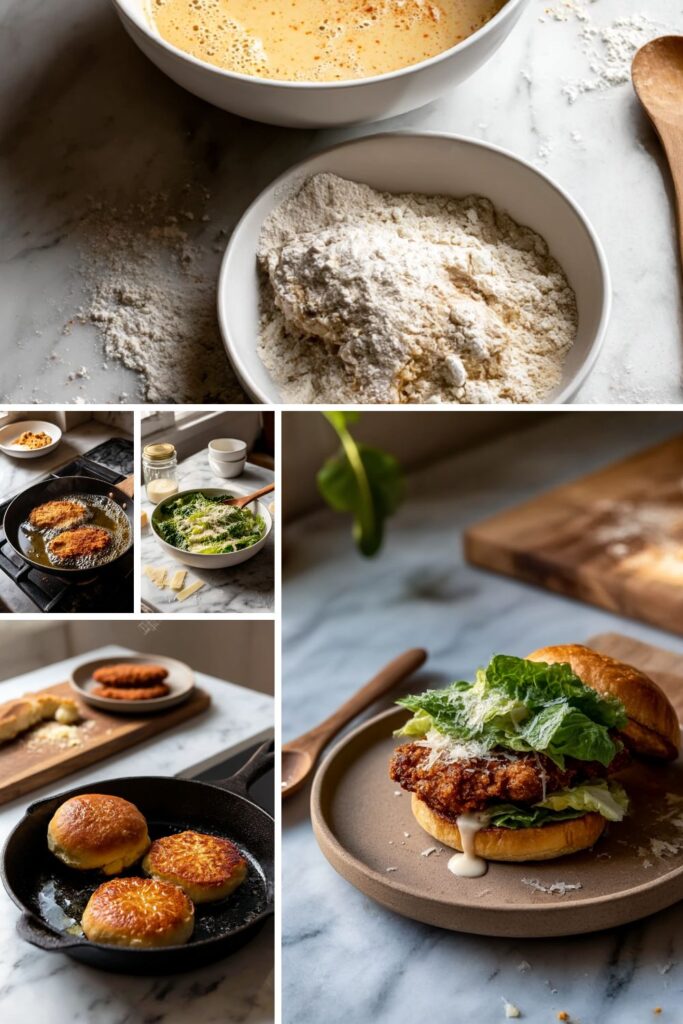 Fried Chicken Caesar Sandwich Recipe