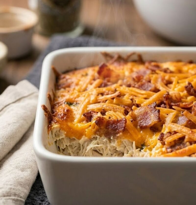 Keto Jalapeno Chicken Casserole with Bacon
