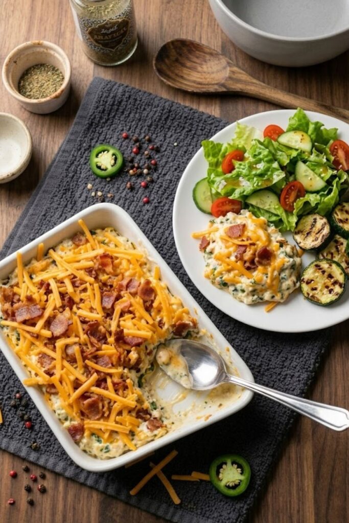 Keto Jalapeno Chicken Casserole with Bacon