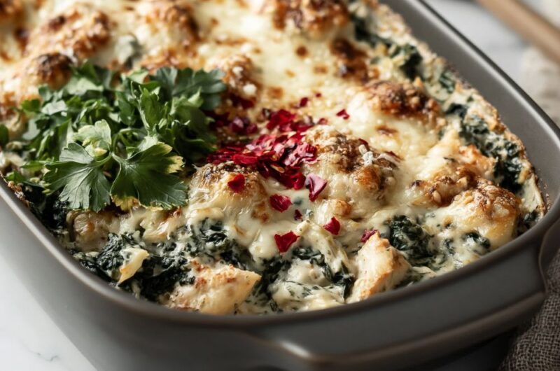 Spinach Artichoke Chicken Casserole