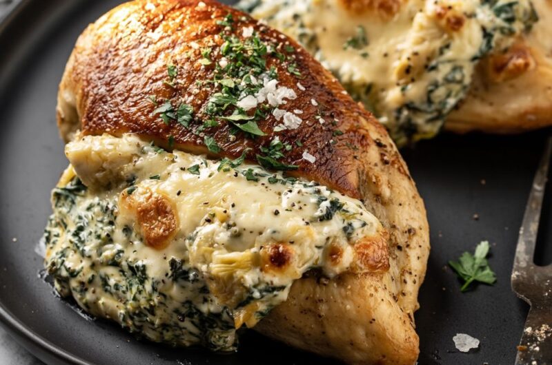 Spinach Artichoke Dip Stuffed Chicken