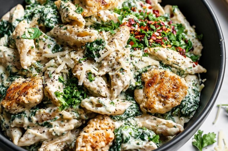 Spinach Dip Chicken Pasta